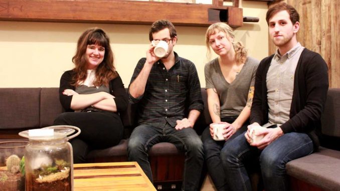 IMG_5182-web Grace Ambrose, Max Weinstein-Bacal, Ramsey Beyer and Michael Cantor are some of the organizers between DIY PHL, a calendar listing of underground shows in Philly. The organization is gearing up to release a photo book. | JENELLE JANCI TTN