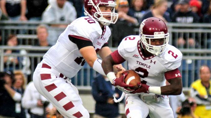 Matt Brown (right) finished his career fourth on the program’s all-time rushing list. The football team returns no starting tailbacks. | TIMOTHY VALSHTEIN / TTN Matt Brown (right) finished his career fourth on the program’s all-time rushing list. The football team returns no starting tailbacks. | TIMOTHY VALSHTEIN / TTN