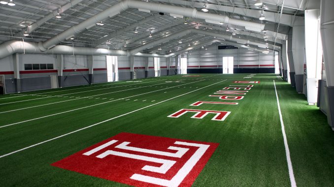 The Student Pavilion's transformation into an indoor football facility has been completed. // 2020 Digital Media The Student Pavilion's transformation into an indoor football facility has been completed. // 2020 Digital Media