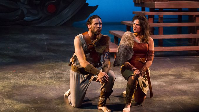 (RIGHT) Theater student Angela Fennell plays Ross alongside professional actor Tim Dugan, who played Lord Macduff. | Luis Fernando Rodriguez TTN (RIGHT) Theater student Angela Fennell plays Ross alongside professional actor Tim Dugan, who played Lord Macduff. | Luis Fernando Rodriguez TTN