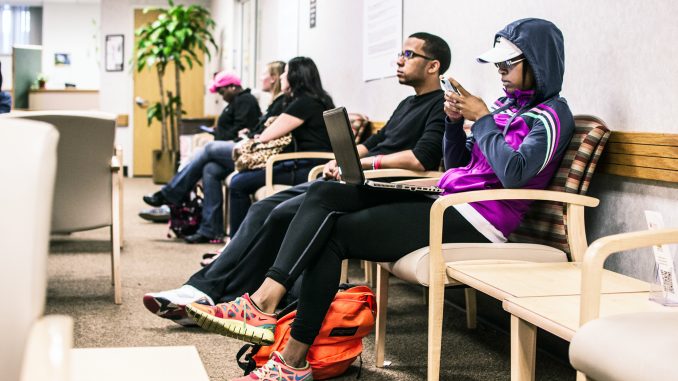 Students wait for their names to be called in the Student Financial Services office on Sept. 30. Aaron Windhorst | TTN Students wait for their names to be called in the Student Financial Services office on Sept. 30. Aaron Windhorst | TTN