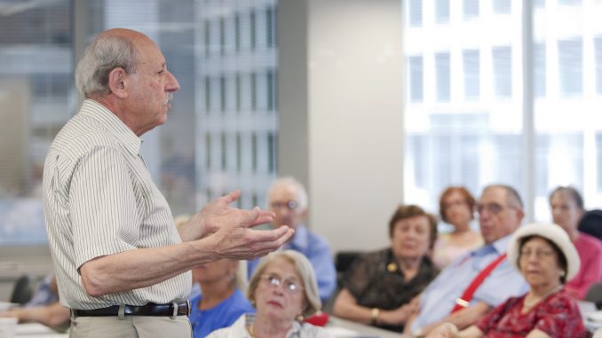Members of Temple’s Osher Lifelong Learning Institute listen to a lecture in a classroom. | COURTESY Adam Brunner Members of Temple’s Osher Lifelong Learning Institute listen to a lecture in a classroom. | COURTESY Adam Brunner