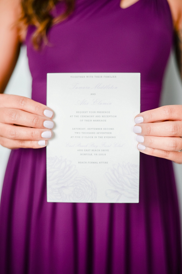 Rose Decorated Wedding Invitation in Norfolk Virginia