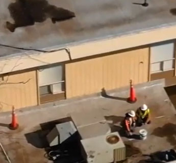 regularly scheduled roof maintenance being done