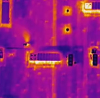 thrmographic image of a rooftop near downtown Tucson