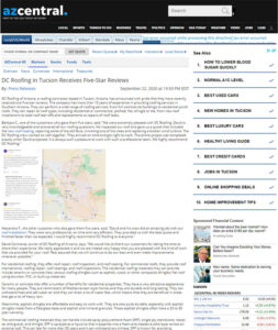 Tucson Roofer DC Roofing in the news