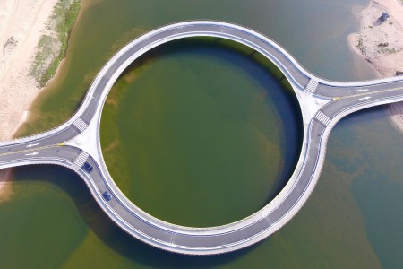 Vista aerea del Puente Laguna Garzón