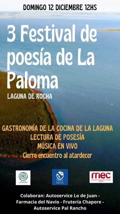 3er Festival de Poesía en la Laguna de Rocha: gastronomía local, lectura y música en vivo