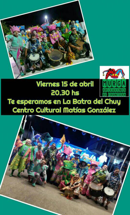 Toque de la Murga Arlequines de Frontera en el Centro Cultural de Barra de Chuy