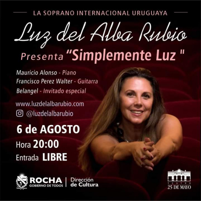 Luz del Alba Rubio presenta en Rocha: Simplemente Luz