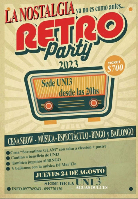 La nostalgia ya no es como antes: Retro Party 2023 en Aguas Dulces