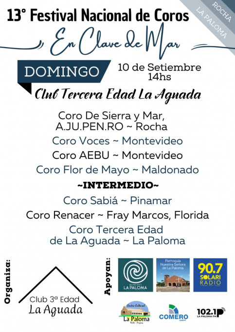 13° Festival Nacional de Coros en el Club Tercera Edad La Aguada, La Paloma