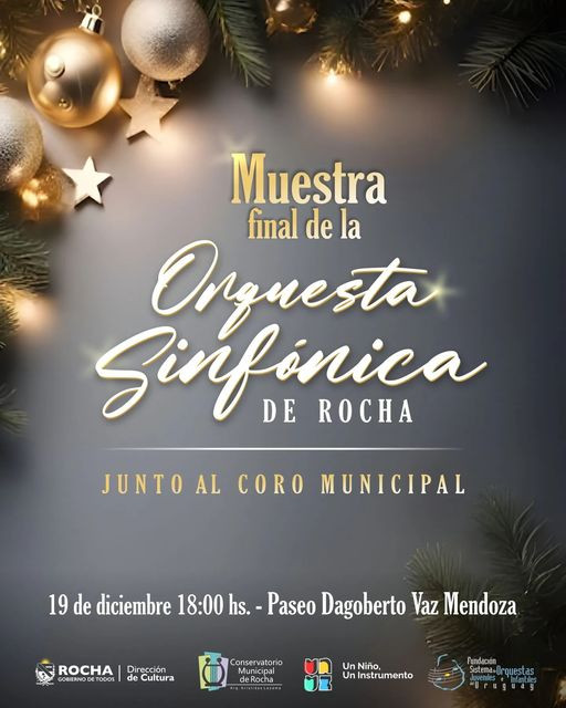 Muestra final de la Orquesta Sinfónica de Rocha junto al Coro Municipal