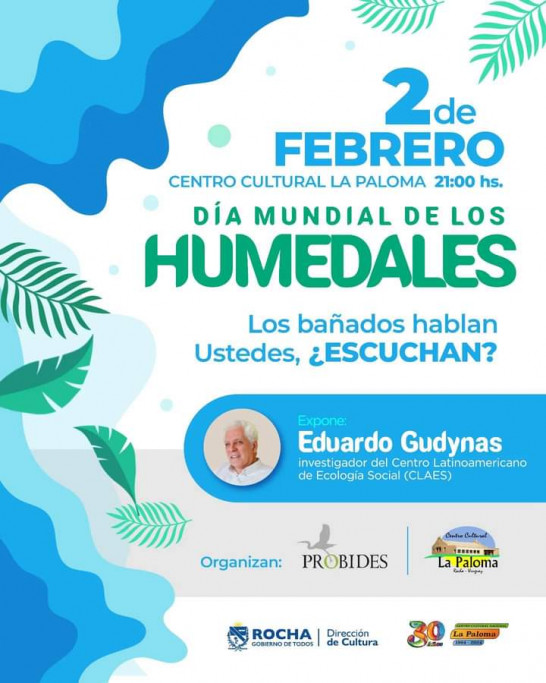 Charla por el Día Mundial de los Humedales en el Centro Cultural de La Paloma
