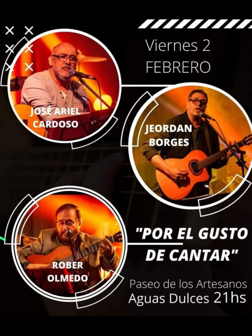 Por el gusto de cantar, espectáculos musicales en vivo en el Paseo de los Artesanos de Aguas Dulces