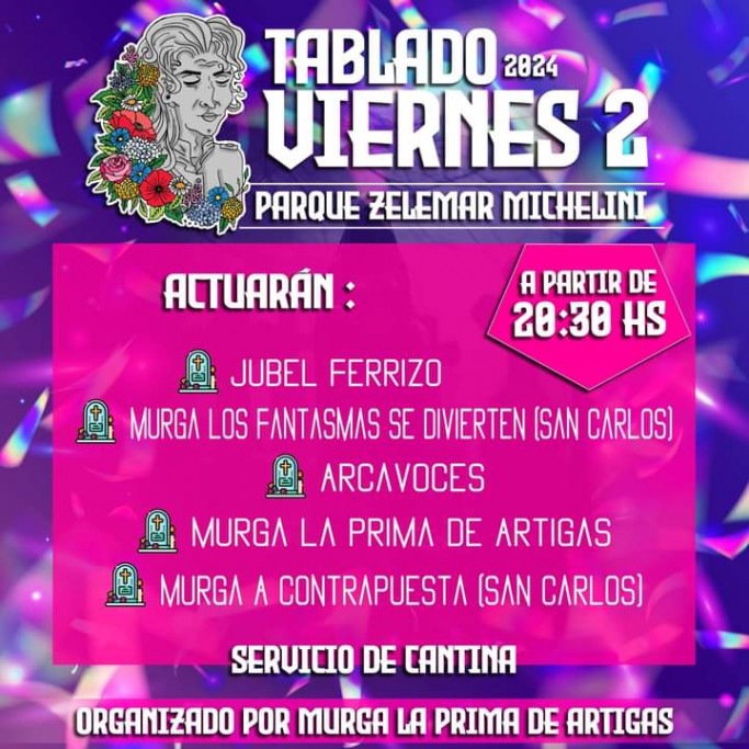 Tablado de Carnaval 2024 en el Parque Zelmar Michelini de Rocha