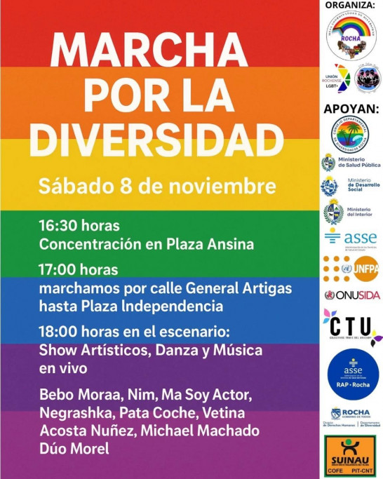 Marcha por la Diversidad en Rocha 2025