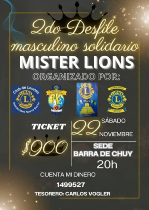 Mister Lions 2025: desfile masculino solidario en Barra del Chuy