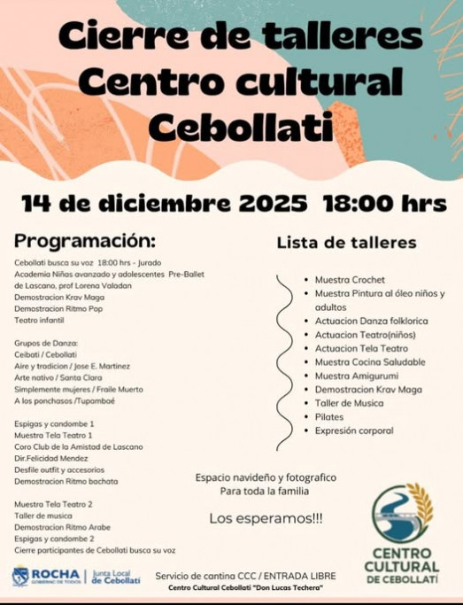 Cierre de Talleres en Centro Cultural Cebollatí