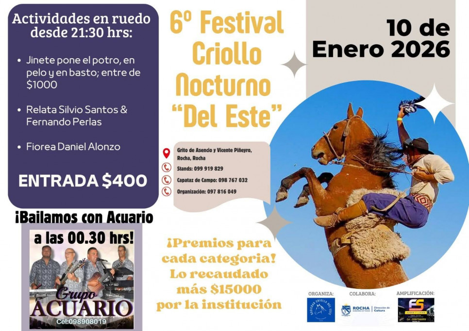 6° Festival Criollo Nocturno del Este – Rocha