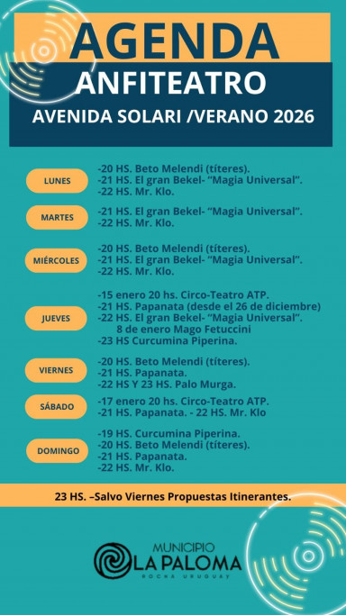 Actividades en Anfiteatro Av. Solari – La Paloma