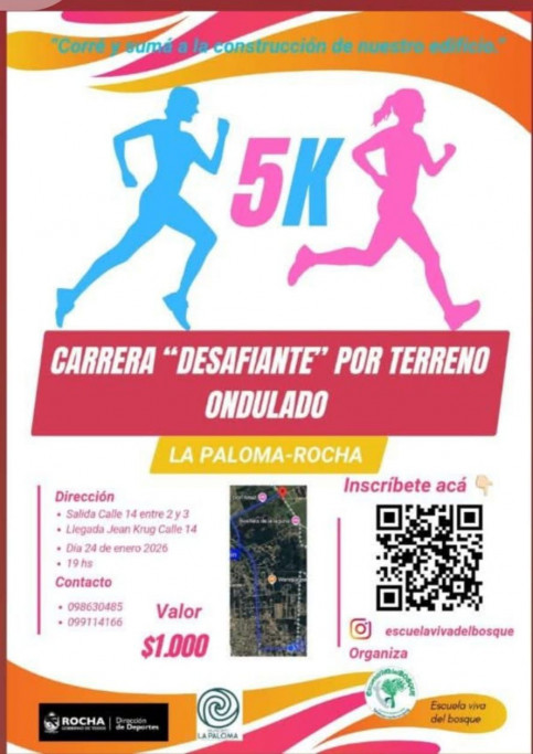 Carrera “Desafiante” 5K por terreno ondulado en La Paloma