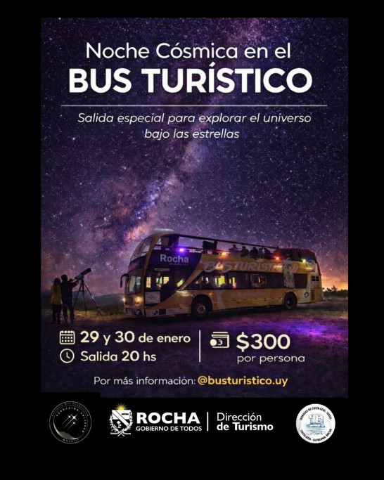 Noche Cósmica en el Bus Turístico en La Paloma