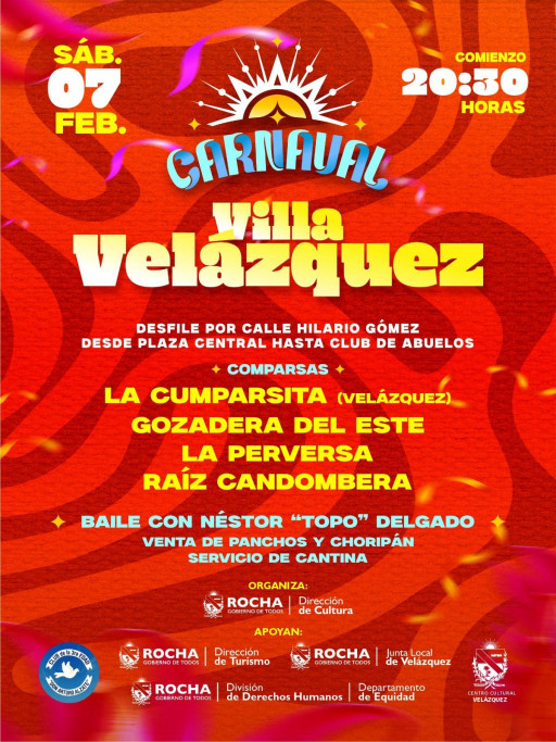 Carnaval en Velázquez 2026 con desfile y comparsas