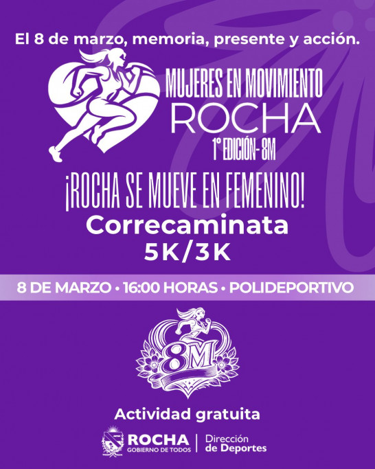 1° Edición Correcaminata 3k y 5k 8M – Mujeres en Movimiento