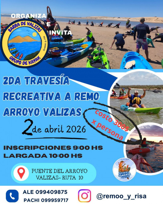 2da. Travesía Recreativa a Remo Arroyo Valizas