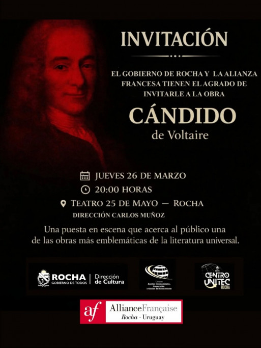 Propuesta teatral en Rocha - Cándido de Voltaire