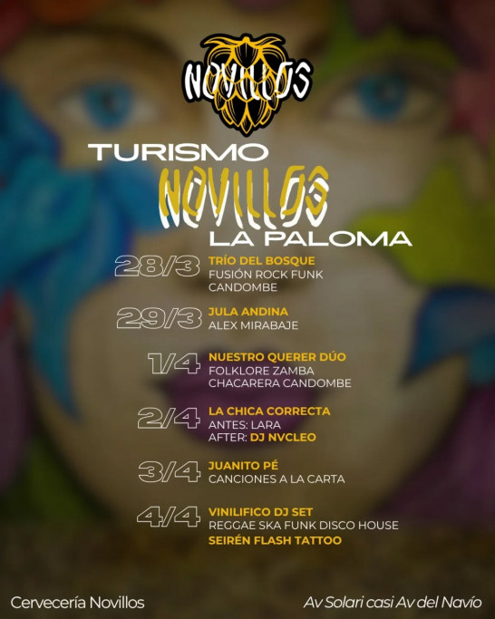 Música en vivo en Novillos Cervecería en La Paloma