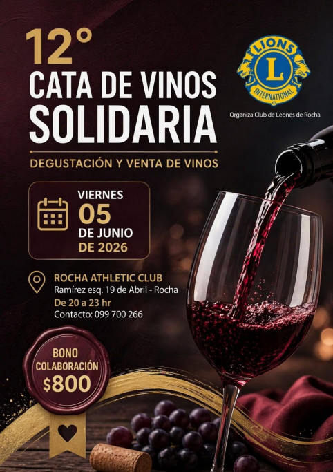 12° Cata de vinos solidaria en Rocha