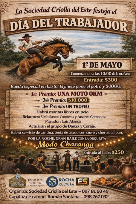 Día del Trabajador en Sociedad Criolla del Este en Rocha