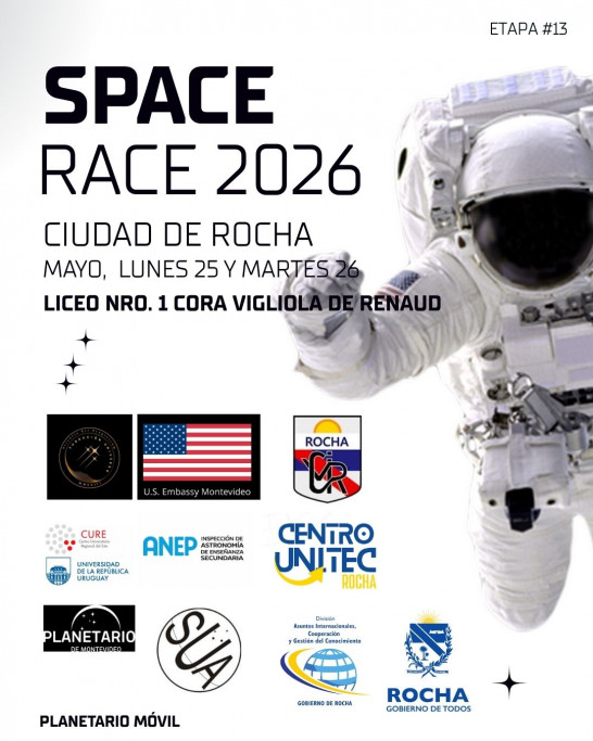 Space Race 2026 en Rocha - actividades de divulgación científica y astronómica.