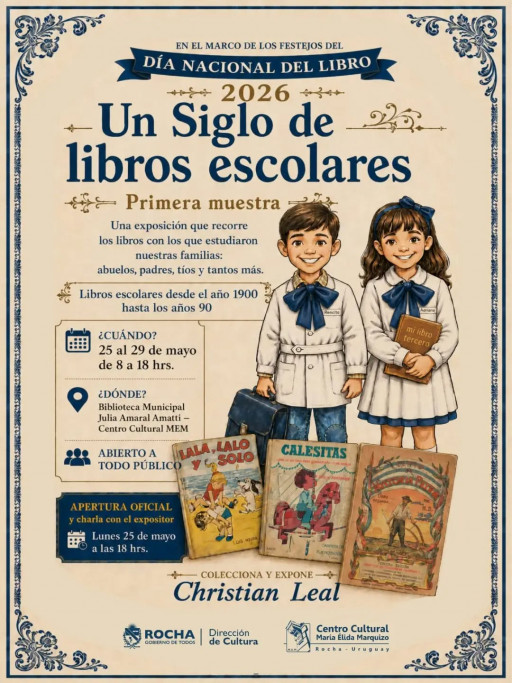 “Un siglo de libros escolares” – Primera muestra en Rocha