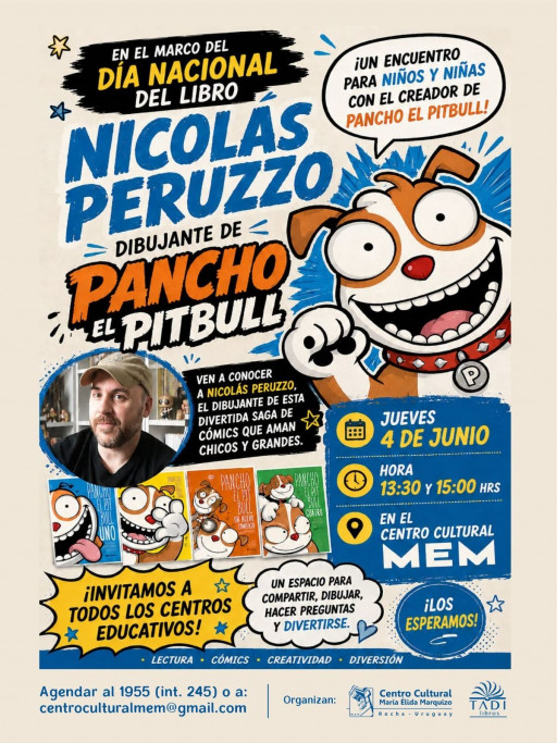 Nicolás Peruzzo, dibujante de “Pancho El Pitbull”, en Rocha