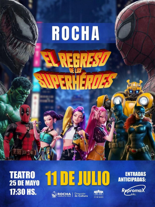 Espectáculo infantil "El Regreso de los Superhéroes" en Rocha