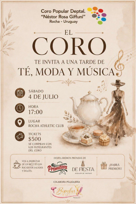 Té, moda y música junto al Coro Departamental "Néstor Rosa Giffuni"