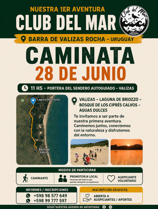 Caminata Valizas – Laguna de Briozzo (Club del Mar)