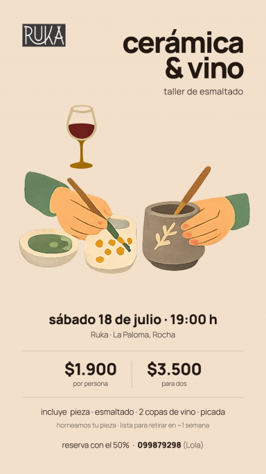 Cerámica & Vino – Taller de Esmaltado – La Paloma