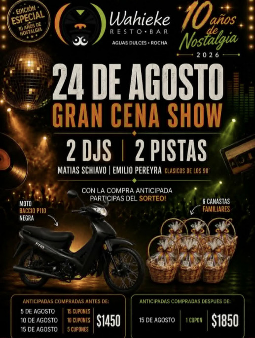 Gran Cena Show – 10 años de Nostalgia – Aguas Dulces