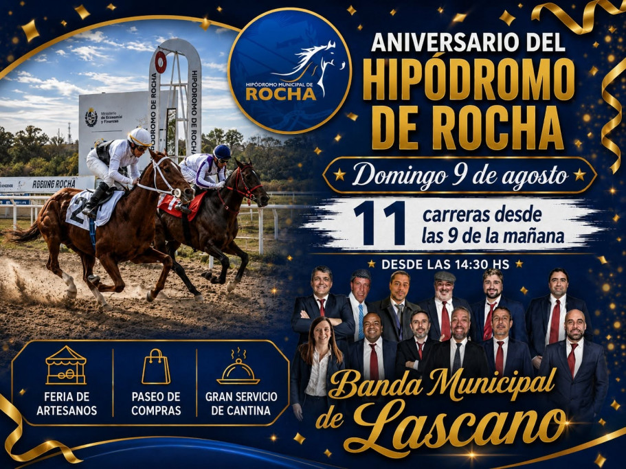 Aniversario del Hipódromo de Rocha con carreras, espectáculos y feria artesanal