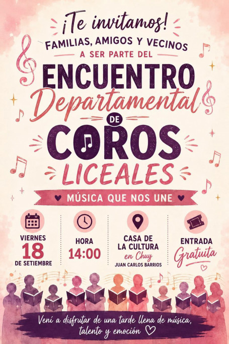 Encuentro Departamental de Coros Liceales en Chuy: jornada de música y encuentro coral