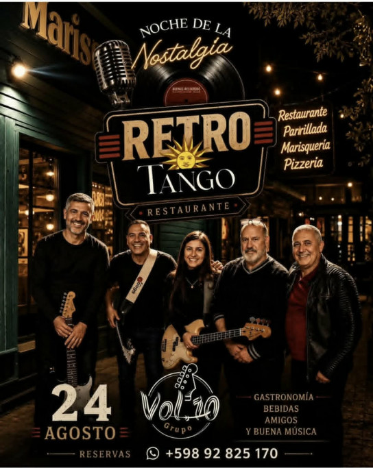 Noche de la Nostalgia en Tango Restaurante, Chuy: cena show con Volumen 10