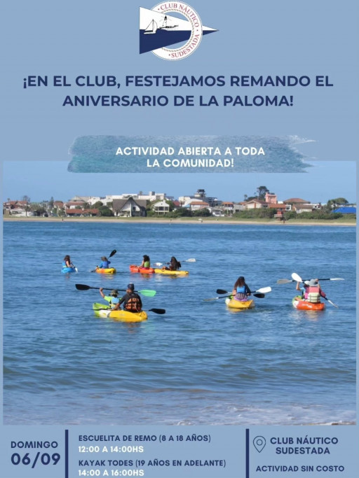 Festejos remando en el 152.º Aniversario de La Paloma | Remo y kayak en Bahía Grande