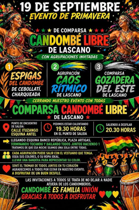 Evento de Primavera | Desfile de candombe en Lascano