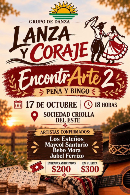 EncontrArte 2: peña y bingo con artistas en vivo en Rocha