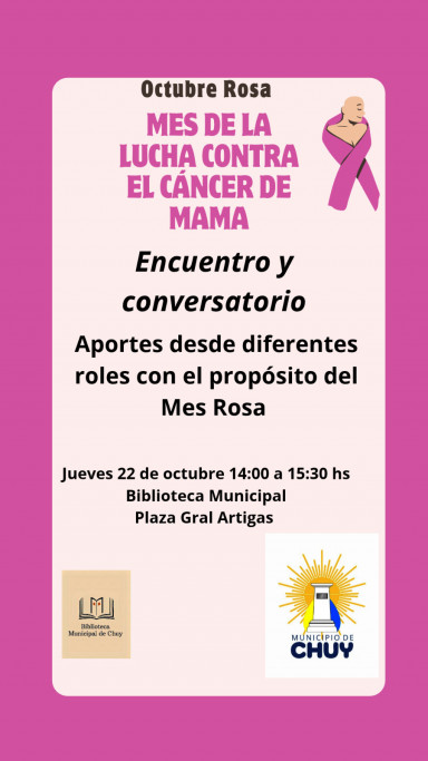 Encuentro y conversatorio sobre la lucha contra el cáncer de mama en Chuy