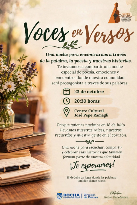 Voces en Versos: encuentro de poesía en 18 de Julio